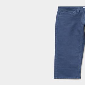 Pantalon en coton slim fit pour garçons, bleu foncé, décontracté, tendance, lavé, respirant, avec fermeture éclair et passants de ceinture, coupe confortable - Product Image 4
