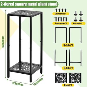 Support de plantes fonctionnel en fer, fabriqué par un fabricant fiable, avec étagères de rangement, adapté à l'organisation des outils de jardinage et des pots de plantes - Product Image 6