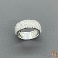 Herren Moissanit Diamantring 925 Sterling Silber Pavé Breiter Bandring Iced Out Hochzeits-Ewigkeitsring Hip-Hop Schmuck