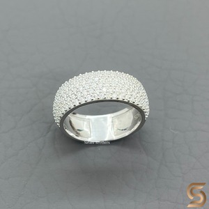 <b>Men</b>’s Moissanite Diamond <b>Ring</b> 925 Sterling <b>Silver</b> Pavé Wide Band Iced Out Wedding Eternity <b>Ring</b> Hip Hop Jewelry - Product Image 3