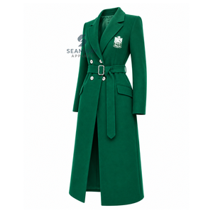 Iota Phi Lambda Sorority <b>Women's</b> <b>Double</b>-<b>Breasted</b> Belted Longline Trench <b>Coat</b> Notched Lapel Long Sleeve Tailored Formal Outerwear - Product Image 2