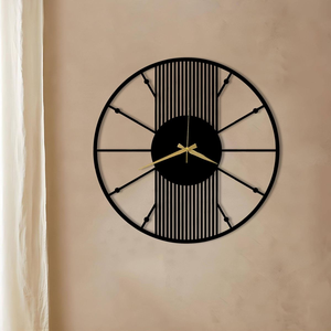 Reloj de pared con marco de alambre dorado radiante y diseño de rayos de sol, con manecillas modernas y sencillas, disponible a precios de mayorista. - Product Image 5