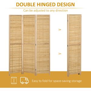 Divisorio per Stanza in Bambù Intrecciato a Mano a 3 Pannelli 4725x67x075, Paravento Pieghevole per Casa e Ufficio, Prodotto Naturale, Partizioni per Ufficio - Product Image 6