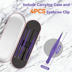 Étui magnétique écologique réutilisable pour salons de beauté, kit de pinces à épiler professionnelles personnalisables en acier inoxydable - Product Image 6