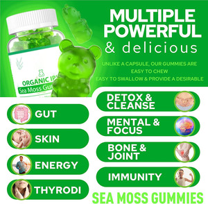 Gomitas Veganas <span class=keywords><strong>de</strong></span> Musgo Marino a Base <span class=keywords><strong>de</strong></span> Pectina con Ingredientes Orgánicos para Dietas a Base <span class=keywords><strong>de</strong></span> Plantas, Suplemento Seguro - Product Image 5