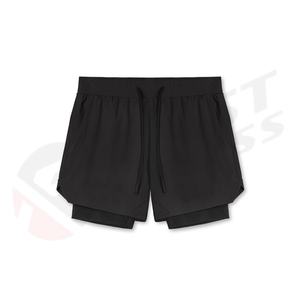 Vêtements de sport respirants à séchage rapide avec poche zippée à l'arrière, shorts de course, shorts de sport décontractés pour hommes, 100% coton - Product Image 3