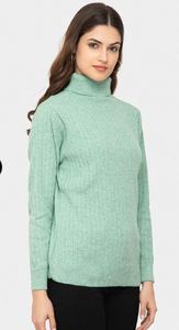 Pull à col roulé en mélange de laine de qualité supérieure, décontracté, automne-hiver, col haut, doux, pull à col montant - Product Image 3