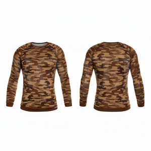 Haut de compression respirant à manches longues pour activités de plein air, motif camouflage, séchage rapide, extensible, pour entraînement sportif - Product Image 6