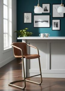 Silla de Comedor Moderna Tapizada con Asiento Acolchado de Tela y Patas de Metal, Cómoda para Restaurante, Cafetería, Hotel, Banquete - Product Image 2