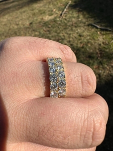 Pass Test S925 <b>Silver</b> Round Cut VVS Eternity Moissanite Diamond Hip Hop Tennis <b>Ring</b> for <b>Men</b> and Women - Product Image 5