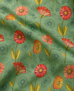 Tela de Algodón Cambray con Estampado de Acuarela Muted Meadow, Tonos Rosa y Malva, Pétalos Pintados, Algodón Suave de Primera Calidad - Product Image 3