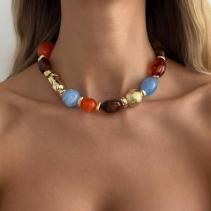 Collar de Cuentas Irregulares de Resina Hecho a Mano, Multicolor, Joyería de Moda, Artesanía Fundida, para Mujeres y Niñas, el Más Vendido y de Mejor Calidad - Product Image 4