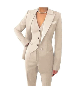 Conjunto de 3 Piezas de Blazer y Pantalones Color Morado para Bodas y Fiestas, Ropa de Trabajo de Oficina, Traje de Mujer Transpirable con Pantalón y Chaqueta Color Morado - Product Image 3