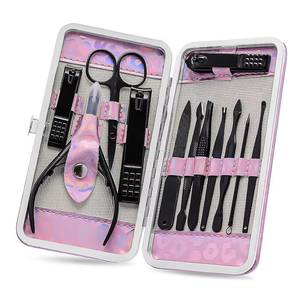 Kit de manucure professionnel de luxe 10-en-1 avec coupe-ongles et outils en acier inoxydable, étui portable personnalisable pour usage professionnel adulte - Product Image 1