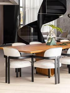 Juego de Comedor Moderno de Madera de Teca Sólida, Sillas Tapizadas de Lujo, Fabricante de Muebles de Indonesia para Villas y Hoteles - Product Image 2