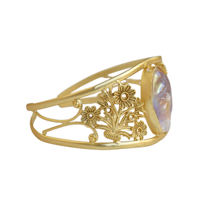 Bracelet manchette fleuri en perles - Product Image 2