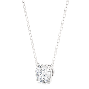 Pendentif de collier de mariage en or 18 carats avec diamant de laboratoire taille ronde, en une seule pièce, pour les acheteurs en gros - Product Image 1