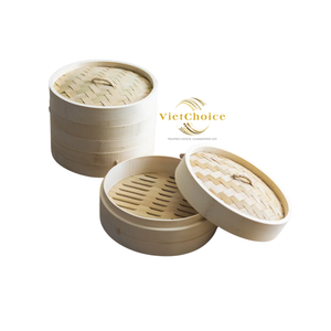 Vietchoice Natural Bamboo 3-Layer Food <b>Steamers</b> Pot Cover Reusable Durable Gas Good Price Customized Logo Eco-Friendly - Product Image 1