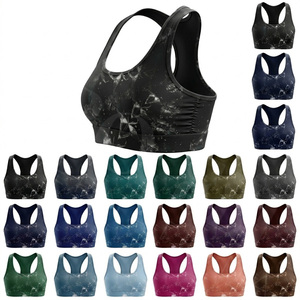 New Arrival Racerback Padded Workout Gym Fitness Yoga Running Breathable Stretch High Quality Sublimation Design Sports <b>Bra</b> OEM - Product Image 1