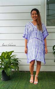 Elegante Tie Dye Maxi vestido de moda verano noche Casual desgaste sólido patrón botón decoración al por mayor playa vacaciones - Product Image 3