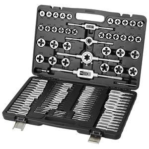 Set Essenziale di Utensili per Filettatura da 110 Pezzi, Include Maschi e Filiere in Acciaio per Cuscinetti, Misure Metriche da M2 a M18, per Macchine Utensili - Product Image 2