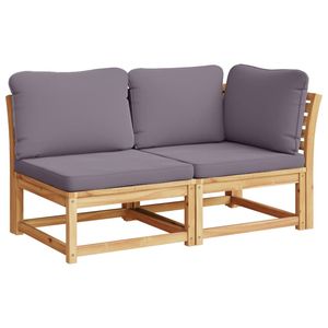 Ensemble de salon de jardin gris foncé avec bois naturel pour l'aménagement extérieur - Product Image 3