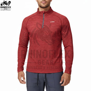 Wholesale Windproof Breathable Half <b>ZIP</b> Stand Collar Long Sleeve High Fitness T-<b>shirts</b> For Men Football <b>Shirts</b> Sporty - Product Image 4