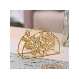 Porte-serviettes en métal doré de luxe |   Support vertical moderne pour serviettes en papier de table pour la décoration de mariage, la maison et les restaurants - Product Image 1