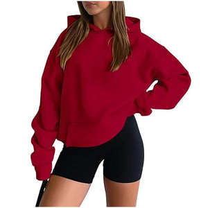 Sudadera de felpa francesa de poliéster y algodón personalizada, lavada al ácido, teñida lisa, con bolsillo extragrande, de peso pesado, estilo vintage, para invierno, estilo urbano. - Product Image 5