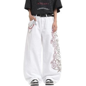 Pantalones Vaqueros Anchos de Corte Holgado para Hombre, Estilo Casual, Lavado, Moda Urbana - Product Image 1