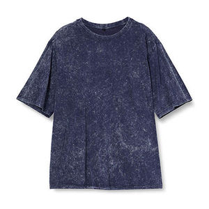 T-shirt pour homme en coton polyester à lavage acide, entièrement personnalisable avec logo sur le devant, respirant et à séchage rapide - Product Image 1