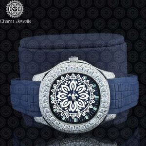 Montre de luxe pour homme Charm Jewells en acier inoxydable, cadran de 40 mm, verre cristal, bracelet de 20 cm, mouvement mécanique, résistance à l'eau 10 bars - Product Image 1