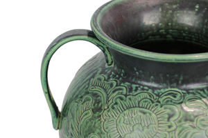 Decoration Floor <b>Vase</b> <b>Ceramic</b> <b>Vases</b> Imitative-antique <b>Ceramic</b> <b>Vase</b> with Brown Chrysanthemum Patterns Blue Glaze Home Use - Product Image 5