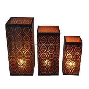 เชิงเทียนเหล็กสำหรับตกแต่งบ้านเชิงเทียนตกแต่งด้วยผงสีขาวเคลือบโลหะสำเร็จรูป - Product Image 4