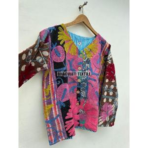 Vente en gros Ouzbek Mode Manteau d'hiver Nouvelle Collection Vintage Robe Suzani Brodé Kantha Kimono Veste pour Femmes Coton Brut - Product Image 6