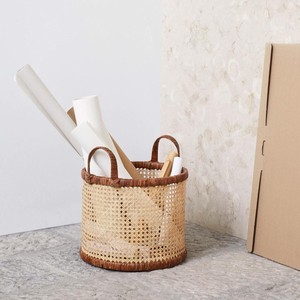 Round storage <b>basket</b> containers open-<b>weave</b> rattan webbing display <b>baskets</b> for shop & household use - Product Image 6