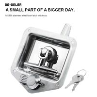 DG-DELER Poignée de compression pliante à 2 touches en acier inoxydable poli miroir pour remorque, loquet de panneau à palette, qualité ANSI