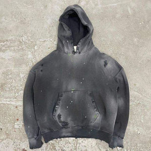 Sweat-shirt à capuche unisexe avec détails imprimés et design texturé style streetwear - Product Image 4