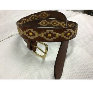 เข็มขัดโปโลหนังวัวหนังแท้พร้อมหัวเข็มขัดเหล็ก - Product Image 2