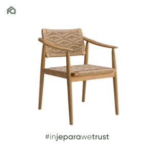 High Quality Natural Plantation Teak Wood Armchair Minimalist Modern Design Cane Rope Dining Living Room Hotel Outdoor Portable - Product Image 6