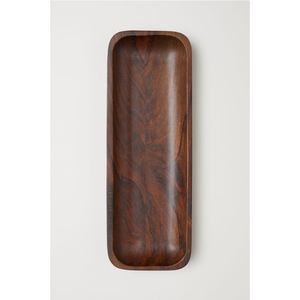WoodenTray Oval Shape Natural Finish Elegant Design For Residential Use Food Contact Safe Serving wooden Tray - Product Image 3