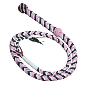 Fouet professionnel en cuir véritable pour spectacle équestre, design tressé, pour la manipulation et la chasse - Product Image 3