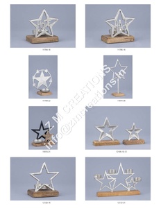 Portavelas de madera duradero y ecológico con diseño de estrella brillante y eslogan de esperanza, decoración navideña, logotipo personalizado, venta al por mayor de fábrica - Product Image 3