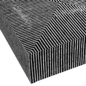 Mesa con Incrustaciones de Hueso de ILAHI, Diseño Moderno con Detalles de Ágata, Almacenamiento Portátil, Muebles para el Hogar - Product Image 1