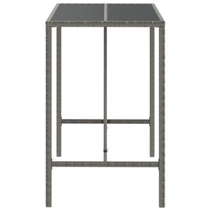 Table de Bar en Rotin Poly Gris avec Dessus en Verre 43.3 \ "x27.6 \" x43.3 \ "Taille - Product Image 4
