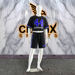 CLOVIX SPORTS Custom Logo Men Summer Acid Wash Short Set Cotton T <b>Shirt</b> And Shorts Two Piece Casual Outfit Wholesale - Product Image 1