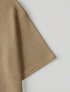 Polo zippé à texture gaufrée pour homme, manches courtes, tricoté, décontracté, pour le golf, logo personnalisé - Product Image 3