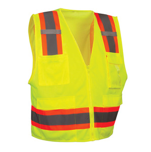 Gilet de sécurité confortable et respirant avec bandes réfléchissantes haute visibilité pour les travailleurs de chantier en extérieur – Gilet pour hommes - Product Image 3