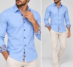 Chemise décontractée pour homme à manches longues, boutonnée, à carreaux, écologique, respirante, avec logo sur le devant, 100 % coton, tissu flanelle infroissable - Product Image 5