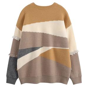 Suéter Americano Retro Bflazy con Borlas y Parches de Secado Rápido para Hombre, Versión Coreana Japonesa, Tejido en Contraste, Invierno - Product Image 3